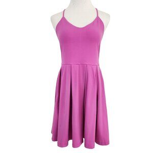 Susana Monaco Dress Women's Medium Strappy Back Mini Tank Dress Fit & Flare Pink